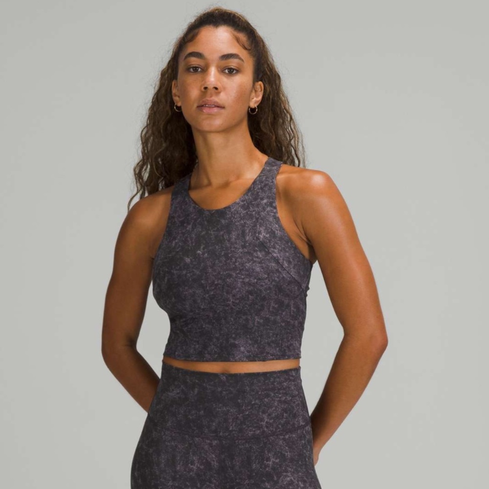 Lululemon Invigorate Training Tank Top (Denim Wash Print Dusky Lavender Black)